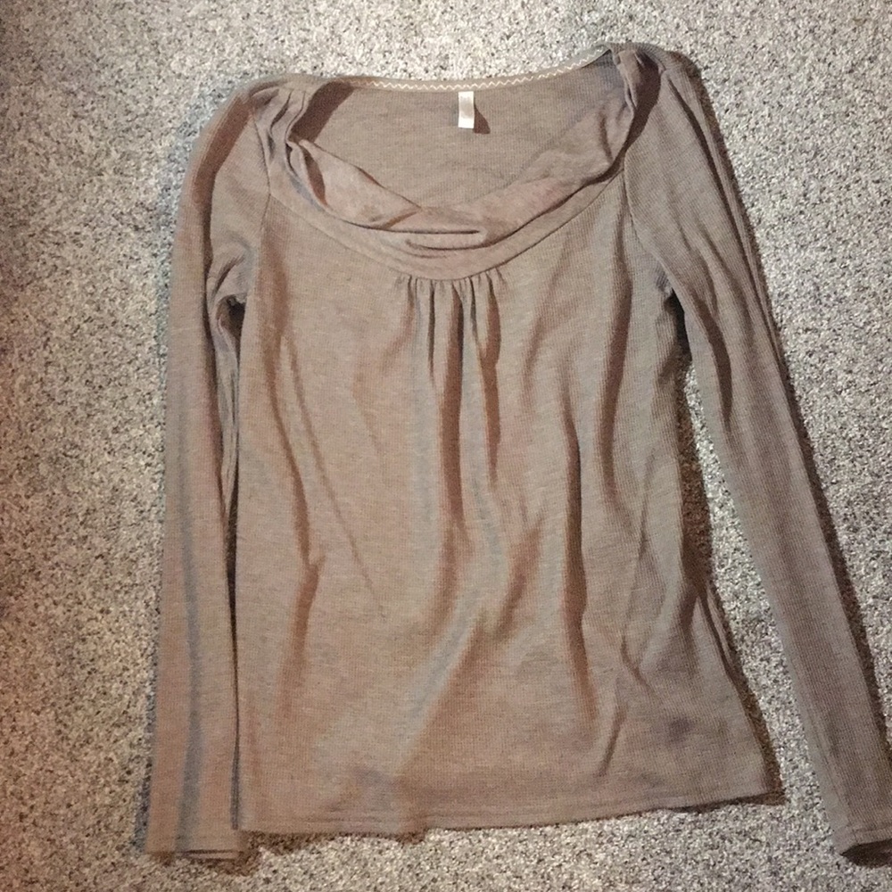 Old navy, brown, thermal knit, long sleeve top.
